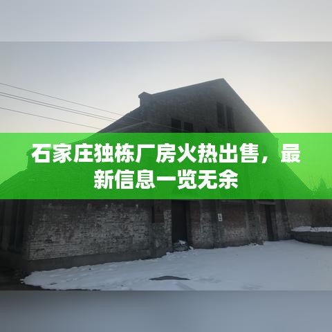 石家莊獨(dú)棟廠房火熱出售，最新信息一覽無余